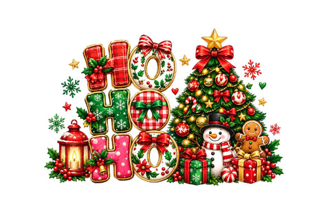 Ho Ho Ho Christmas Clipart PNG Sublimation SVGArt 