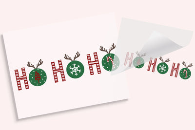 Ho Ho Ho Christmas Iron On Transfer Physical So Fontsy T-Shirt Iron-On Transfer Shop 4x4
