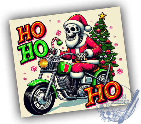 Ho Ho Ho, Christmas Skeleton, 20oz Tumbler, Holiday Sublimation, PNG File, Funny Christmas Design, Skeleton Decor, Festive Drinkware Sublimation ToriDesigns 