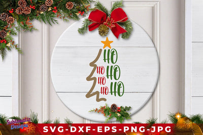 Ho Ho Ho Christmas Tree Sign SVG SVG Sublimatiz Designs 