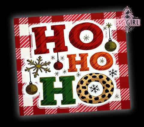 Ho Ho Ho, Christmas Tumbler, 20oz Tumbler, Holiday PNG, Festive Design, Xmas Decor, Tumbler Wrap, Drinkware Sublimation Sublimation SvggirlplusArt 