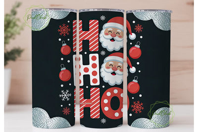 Ho Ho Ho Christmas Tumbler Wrap Sublimation PixelChick 