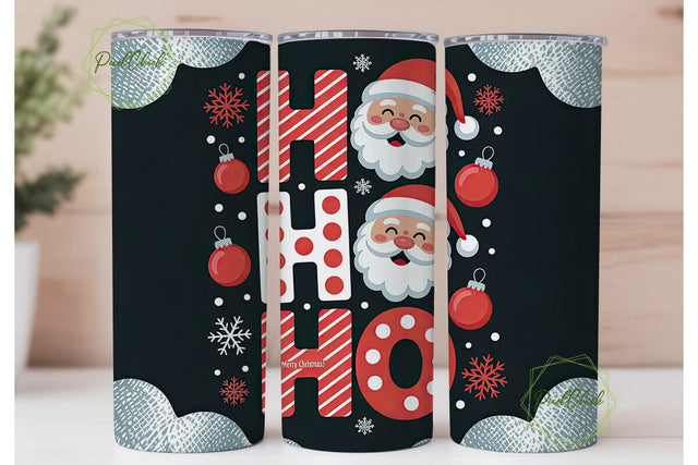 Ho Ho Ho Christmas Tumbler Wrap Sublimation PixelChick 