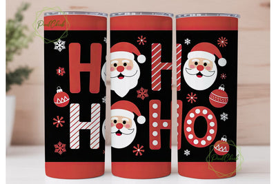 Ho Ho Ho Christmas Tumbler Wrap Sublimation PixelChick 