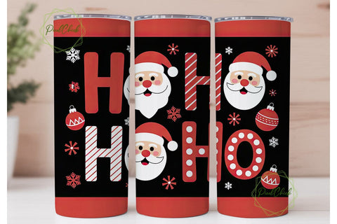 Ho Ho Ho Christmas Tumbler Wrap Sublimation PixelChick 