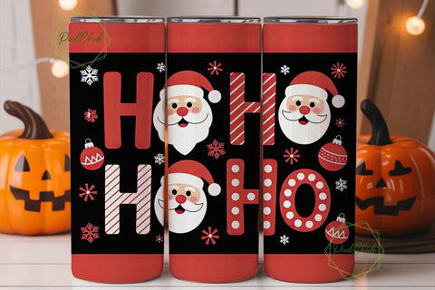 Ho Ho Ho Christmas Tumbler Wrap Sublimation PixelChick 