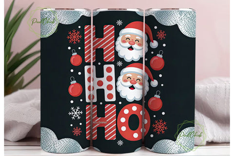 Ho Ho Ho Christmas Tumbler Wrap Sublimation PixelChick 