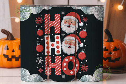 Ho Ho Ho Christmas Tumbler Wrap Sublimation PixelChick 