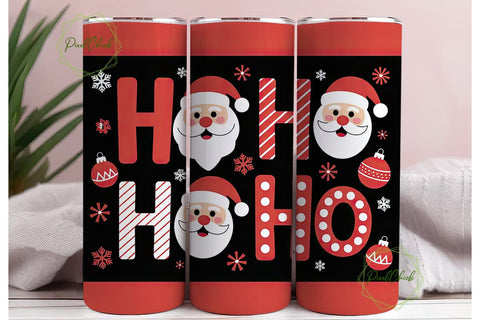 Ho Ho Ho Christmas Tumbler Wrap Sublimation PixelChick 