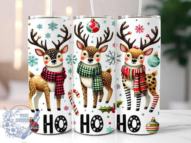 Ho Ho Ho Deer, Christmas Deer, Reindeer, Merry Christmas, 20oz Tumbler, Sublimation Design, Holiday Decor, Festive Gift Sublimation ToriDesigns 