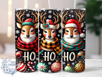 Ho Ho Ho Deer, Christmas Deer, Reindeer, Merry Christmas, 20oz Tumbler, Sublimation Design, Holiday Decor, Festive Gift Sublimation ToriDesigns 