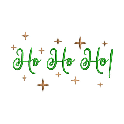 Ho Ho Ho Embroidery Design, Christmas Lettering Machine Embroidery, Retro Sparkle Holiday Pattern, Festive Stitch File PES DST EXP Jef VP3 Embroidery/Applique DESIGNS HappyDesignStudio 