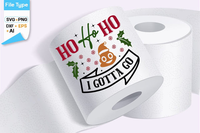 Ho Ho Ho I Gotta Go SVG Cut File, SVGs, Food & Drink, Print & Cut, Quotes and Sayings SVG DesignPlante 503 