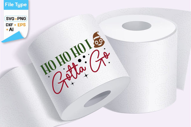 Ho Ho Ho I Gotta Go SVG Design, Christmas Toilet Paper SVG Design, Christmas SVG Design SVGs, Food & Drink, Print & Cut, Quotes and Sayings SVG DesignPlante 503 