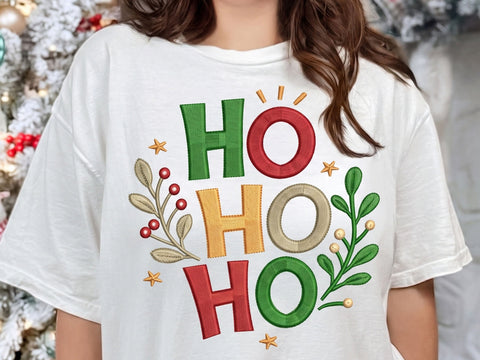 Ho Ho Ho Machine Embroidery Design, Holiday Script Embroidery File, 4 Sizes Included Embroidery/Applique DESIGNS DesignDestine 