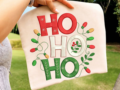 Ho Ho Ho Machine Embroidery Design, Holiday Script Embroidery File, 4 Sizes Included Embroidery/Applique DESIGNS DesignDestine 