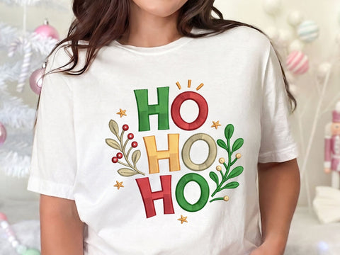 Ho Ho Ho Machine Embroidery Design, Holiday Script Embroidery File, 4 Sizes Included Embroidery/Applique DESIGNS DesignDestine 