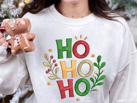 Ho Ho Ho Machine Embroidery Design, Holiday Script Embroidery File, 4 Sizes Included Embroidery/Applique DESIGNS DesignDestine 