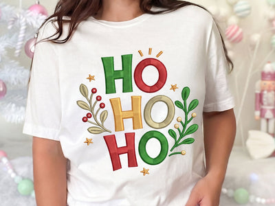 Ho Ho Ho Machine Embroidery Design, Holiday Script Embroidery File, 4 Sizes Included Embroidery/Applique DESIGNS DesignDestine 