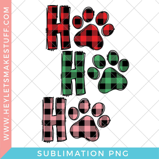 Ho Ho Ho Paw Print - Sublimation Sublimation Hey Let's Make Stuff 