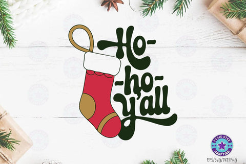 Ho Ho Ho y'all, Christmas Quote SVG Design, Christmas Sublimation T-shirt SVG FiveStarCrafting 