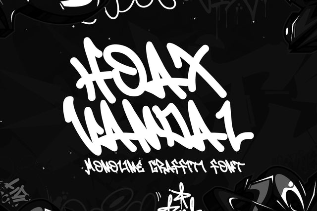 Hoax Vandal - Monoline Graffiti Font Font Mozzatype 