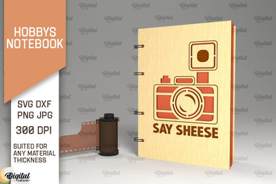 Hobbies Notebook Laser Cut. Wooden Notebook SVG SVG Evgenyia Guschina 