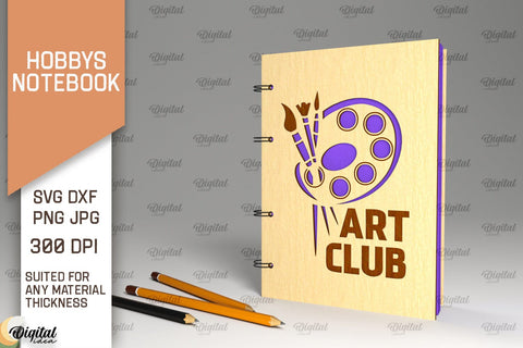 Hobbies Notebooks Laser Cut Bundle. Wooden Notebooks SVG SVG Evgenyia Guschina 