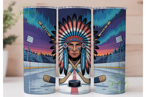 Hockey Chief 20oz Tumbler Wrap Sublimation PixelChick 