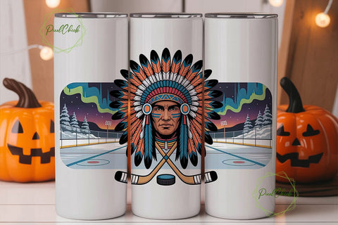 Hockey Chief 20oz Tumbler Wrap Sublimation PixelChick 