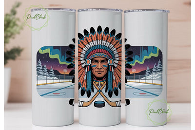 Hockey Chief 20oz Tumbler Wrap Sublimation PixelChick 
