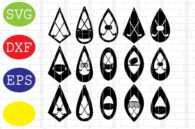 Hockey Earring Svg, Sport Earring Svg, Ice Hockey Earring Svg, Jpg, Eps, Dxf Files SVG DigitalSvgFiles 
