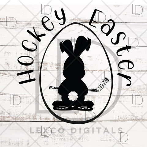 Hockey Easter Bunny With Skates And Ice Hockey Stick PNG/SVG Instant Download Easy Cut File Sublimation Hoodie Crew Neck Mug Tumbler Sticker Tshirt Image SVG Lexco Digitals 