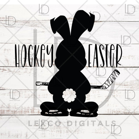 Hockey Easter Bunny With Skates And Ice Hockey Stick PNG/SVG Instant Download Easy Cut File Sublimation Hoodie Crew Neck Mug Tumbler Sticker Tshirt Image SVG Lexco Digitals 