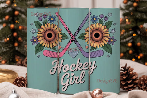 Hockey Girl 20oz Tumbler Wrap Sublimation DesignSVG 