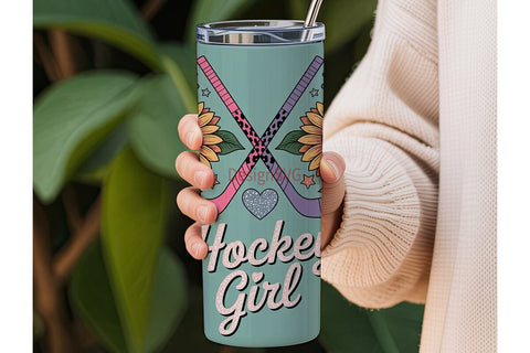 Hockey Girl 20oz Tumbler Wrap Sublimation DesignSVG 
