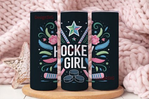 Hockey Girl 20oz Tumbler Wrap Sublimation DesignSVG 