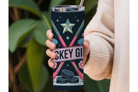 Hockey Girl 20oz Tumbler Wrap Sublimation DesignSVG 
