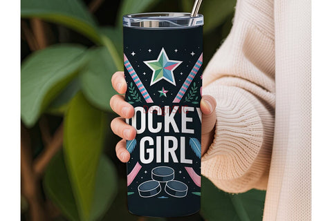Hockey Girl 20oz Tumbler Wrap Sublimation DesignSVG 