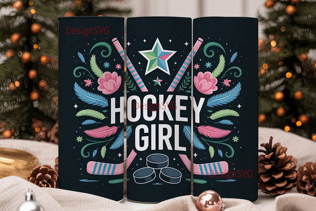 Hockey Girl 20oz Tumbler Wrap Sublimation DesignSVG 