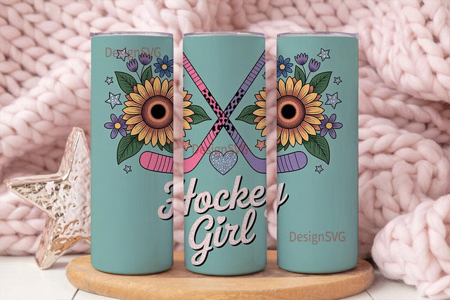 Hockey Girl 20oz Tumbler Wrap Sublimation DesignSVG 