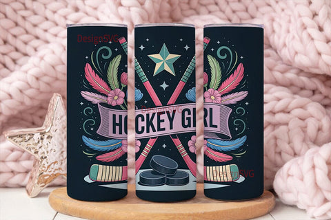 Hockey Girl 20oz Tumbler Wrap Sublimation DesignSVG 
