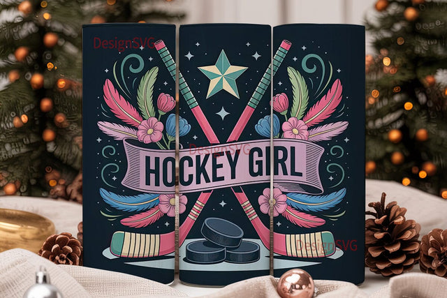 Hockey Girl 20oz Tumbler Wrap Sublimation DesignSVG 