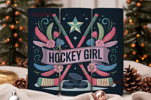 Hockey Girl 20oz Tumbler Wrap Sublimation DesignSVG 
