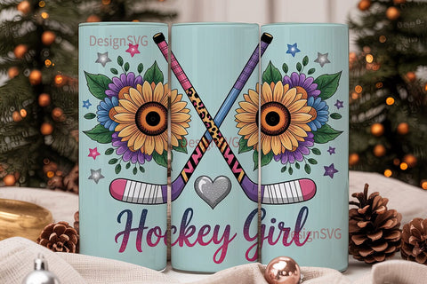 Hockey Girl 20oz Tumbler Wrap Sublimation DesignSVG 