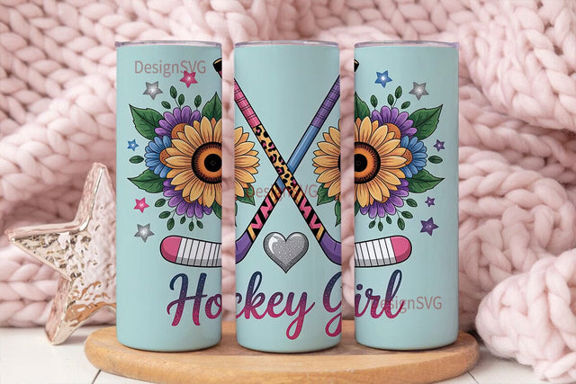 Hockey Girl 20oz Tumbler Wrap Sublimation DesignSVG 