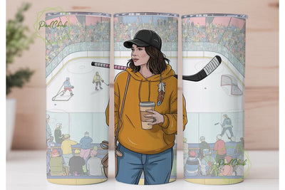 Hockey Girl Coffee Lover 20oz Tumbler Sublimation PixelChick 