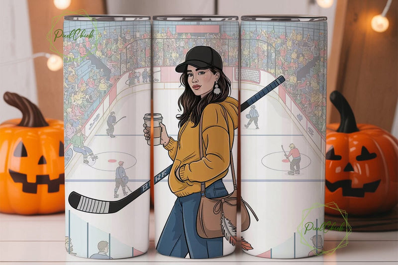 Hockey Girl Coffee Lover 20oz Tumbler Sublimation PixelChick 