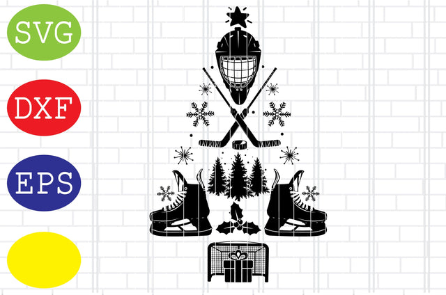 Hockey Goalie Christmas Tree Svg, Ice Hockey Svg, Hockey SticksSvg, Winter Sport Svg, Jpg, Eps, Dxf Files SVG DigitalSvgFiles 
