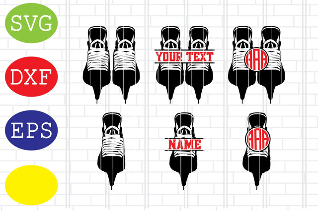 Hockey Ice Skates Monogram Svg, Ice Hockey Svg, Hockey SticksSvg, Winter Sport Svg, Jpg, Eps, Dxf Files SVG DigitalSvgFiles 